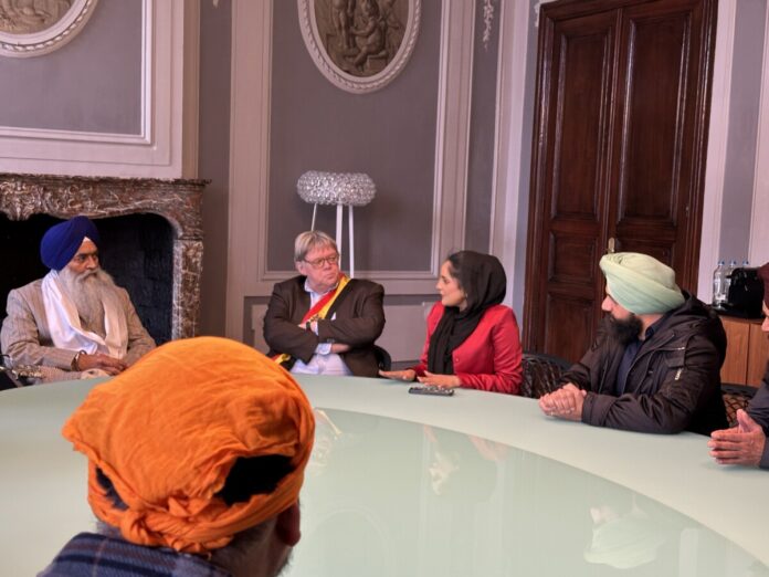 sikh- jathedar - sikh gemeenschap - bezoek - sint truiden - ludwig vandenhove